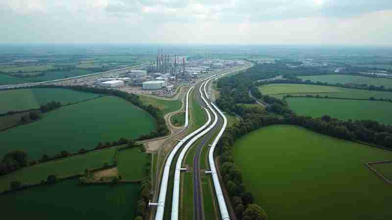 50km Hydrogen Pipeline Completed: A Milestone for Germany's Green Energy Transition, Concept art for illustrative purpose, tags: 50 km für grüne - Monok